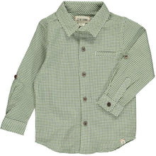  Green/White Grid Woven Shirt