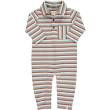  Blue/Rust Stripe Romper