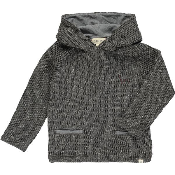 Grey Knit Hooded Top