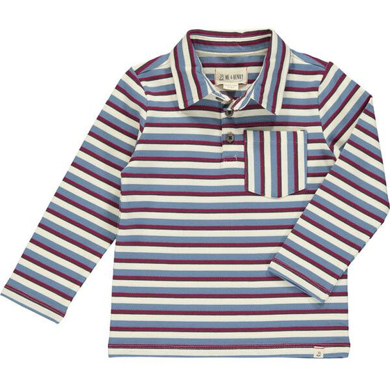 Navy stripe polo