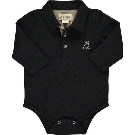 Charcoal polo onesie