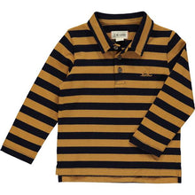  Mustard/navy stripe pique polo