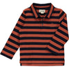 Rust/navy stripe pique polo