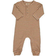  Beige stripe rib romper