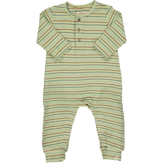 Olive with multi stripe rib romper