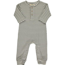  Grey Striped Ribbed Romper