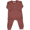 Burgundy with multi stripe rib romper