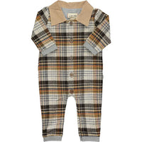 Cream/Navy/Mustard Plaid GIFFORD romper