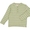 Olive ribbed Henley stripe