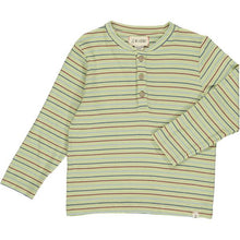  Olive ribbed Henley stripe