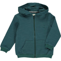 Green Zipped James Hooded Top