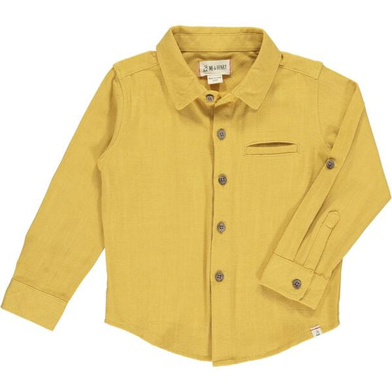 Mustard gauze woven shirt