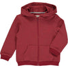 Burgundy zipped James hooded top