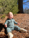 Blue stripe polo romper