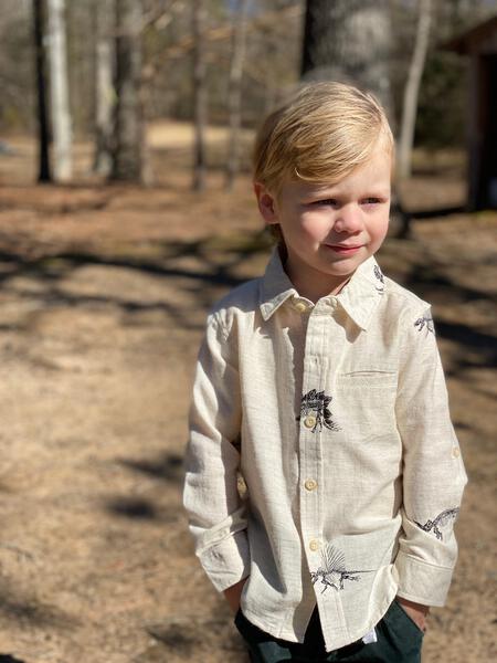 Cream Printed woven shirt