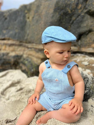 Pale blue, blue, gauze, overall, overalls, buttoned, pocket, poppers, smart, casual, spring, summer, Henry.