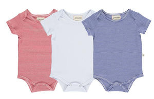 Red, white, blue, striped, triple pack, onesie, onesies, baby, casual, spring, summer, poppers, Henry.