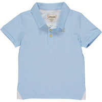 Pale blue, blue, pique, polo, buttoned, collar, dog, spring, summer, casual, short sleeve, Henry.