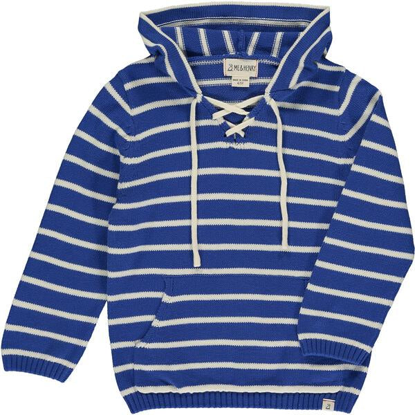 Royal blue, blue, stripe, striped, hooded, hood, sweater, long sleeve, warm, lightweight, casual, spring, summer, Henry.