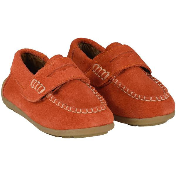 Rust Leather Moccasin Shoe
