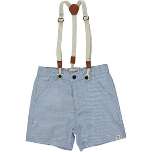 Pale blue, blue, gauze, short, shorts, stripe, striped, buttoned, braces, suspenders, smart, casual, spring, summer, Henry.