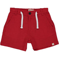 Red, cotton, short, shorts, elasticated, pocket, spring, summer, casual, Henry.