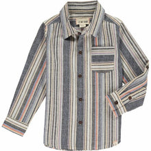  Multi, stripe, striped, shirt, casual, long sleeve, buttoned, pocket, Henry.