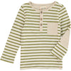 Olive, stripe, striped, henley, tee, buttoned, pocket, casual, elbow patch, Henry, long sleeve.