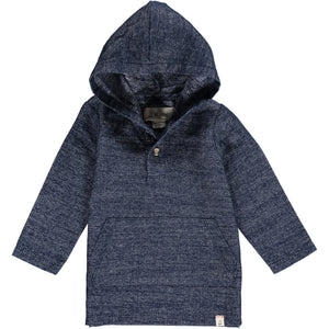 Navy, top, hood, hooded, hoodie, warm, Henry, casual, buttoned.