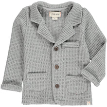  Grey, waffle, jacket, blazer, smart, casual, buttoned, pocket, Henry.