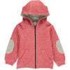 Red, hooded, hood, top, zipped, zip, elbow patch, casual, warm, Henry.