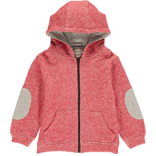  Red, hooded, hood, top, zipped, zip, elbow patch, casual, warm, Henry.