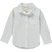 White, cotton, long sleeve, shirt, buttoned, pocket, smart, casual, Henry.