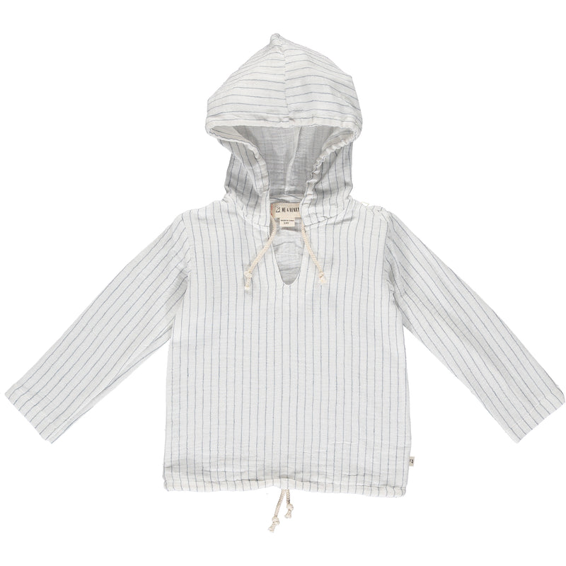White, gauze, hooded, top, hood, casual, spring, summer, holiday, Henry.
