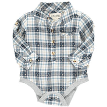  Grey, stitch, buttoned, plaid, woven, onesie, baby, smart, casual, Henry.