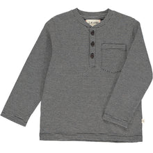  Black/grey stripe henley tee