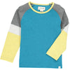 Teal, multi, stripe, striped, tee, long sleeve, casual, Henry.