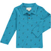 Teal, Henry, dog, polo, long sleeve, casual, buttoned, collar.
