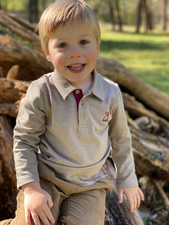 little, boy, siting, on, logs, mushroom,    polo, collar, button, buttons, stone, jeans, smart, look, henry, 