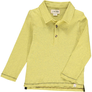 Mustard, polo, long sleeve, casual, buttoned, Henry, collar, autumn, spring.