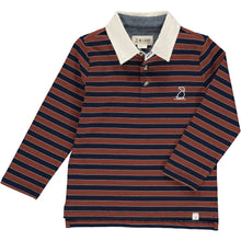  Brown, navy, stripe, striped, polo, collar, dog, casual, Henry.