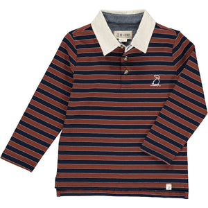 Brown, navy, stripe, striped, polo, collar, dog, casual, Henry.
