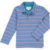 Blue, stripe, striped, polo, long sleeve, smart, casual, Henry, boy.