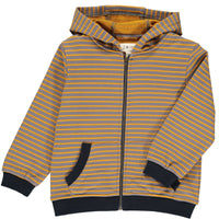 Rust, brown, stripe, striped, hooded, top, hood, zip, warm, casual, comfy, Henry.