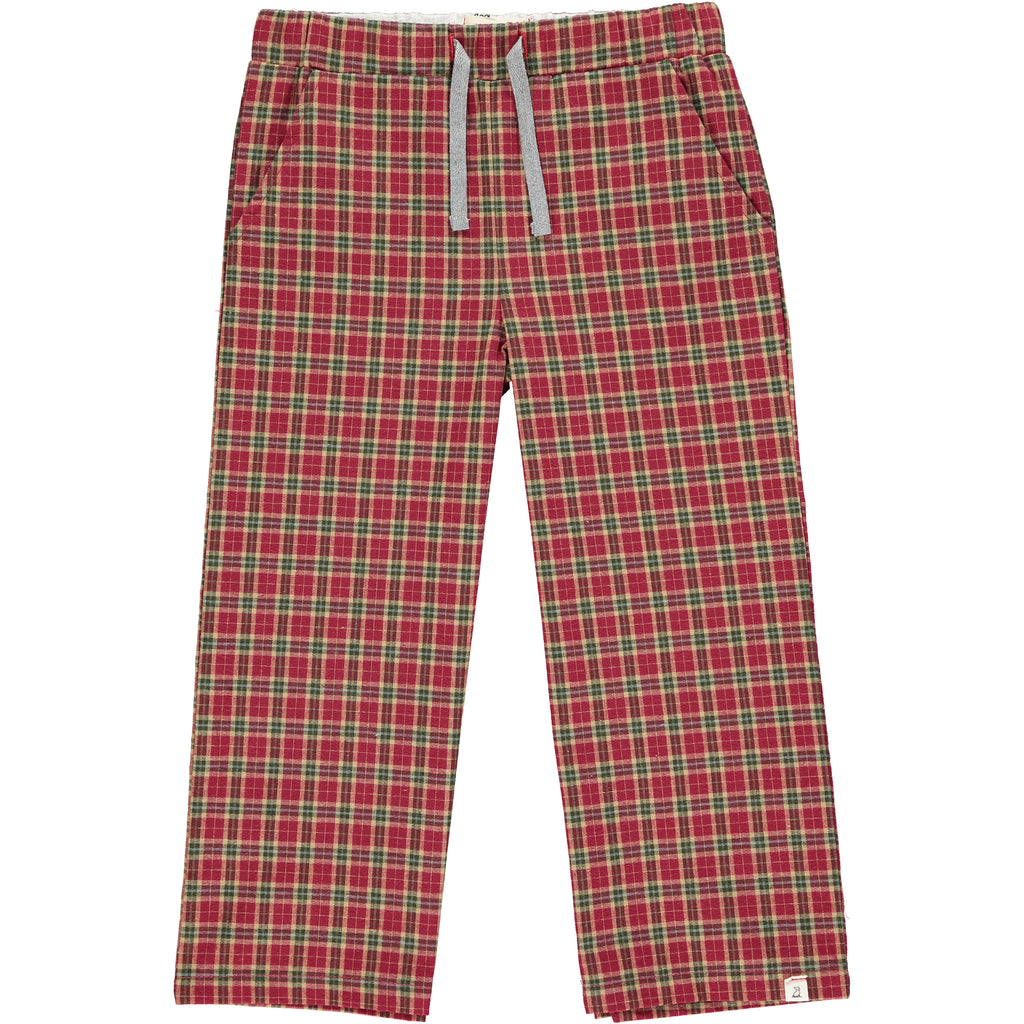 Red, brown, plaid, lounge, pants, pant, casual, cosy, warm,  Henry.
