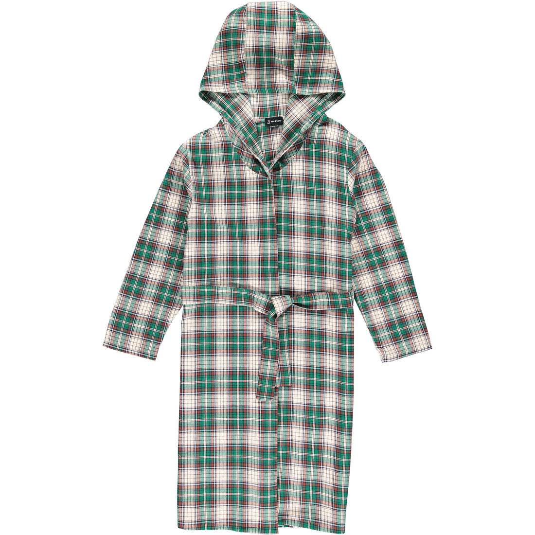  Green, brown, white, plaid, lounge, robe, christmas, casual, bedtime, comfy, Henry.