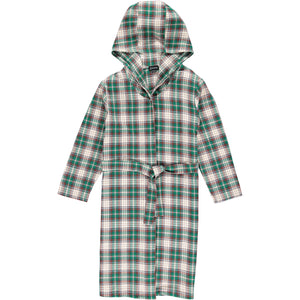 Green, brown, white, plaid, lounge, robe, christmas, casual, bedtime, comfy, Henry.
