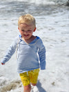 Blue, gauze, hooded, hoody, hoodie, top, beach, soft, spring, summer, baby, boy, boys, Henry.