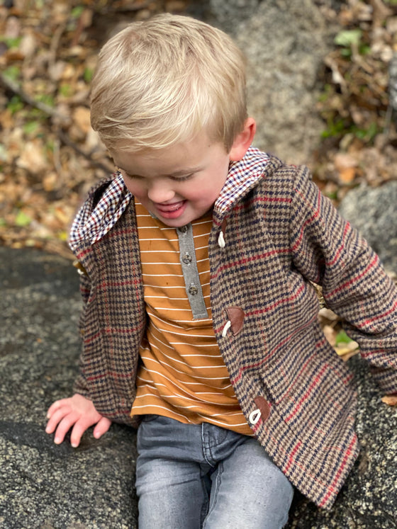 Tweed, duffle, jacket, coat, smart, warm, autumn, winter, Henry.