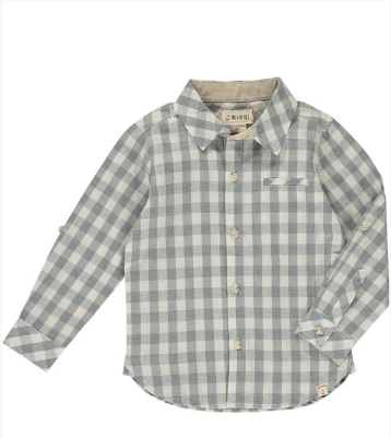 Grey, white, plaid, shirt, long sleeve, buttoned, smart, casual, spring, summer, Henry.